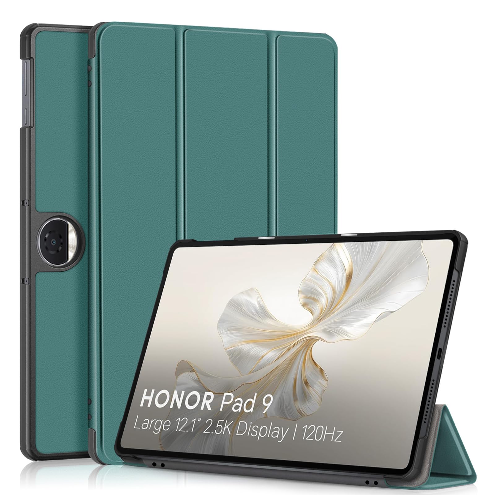 idudao Case for Honor Pad 9 12.1 inch 2024, Slim Light Tablet Cover Folio Hard Case Shell Fit for Pad 9 12.1 in Dark Green