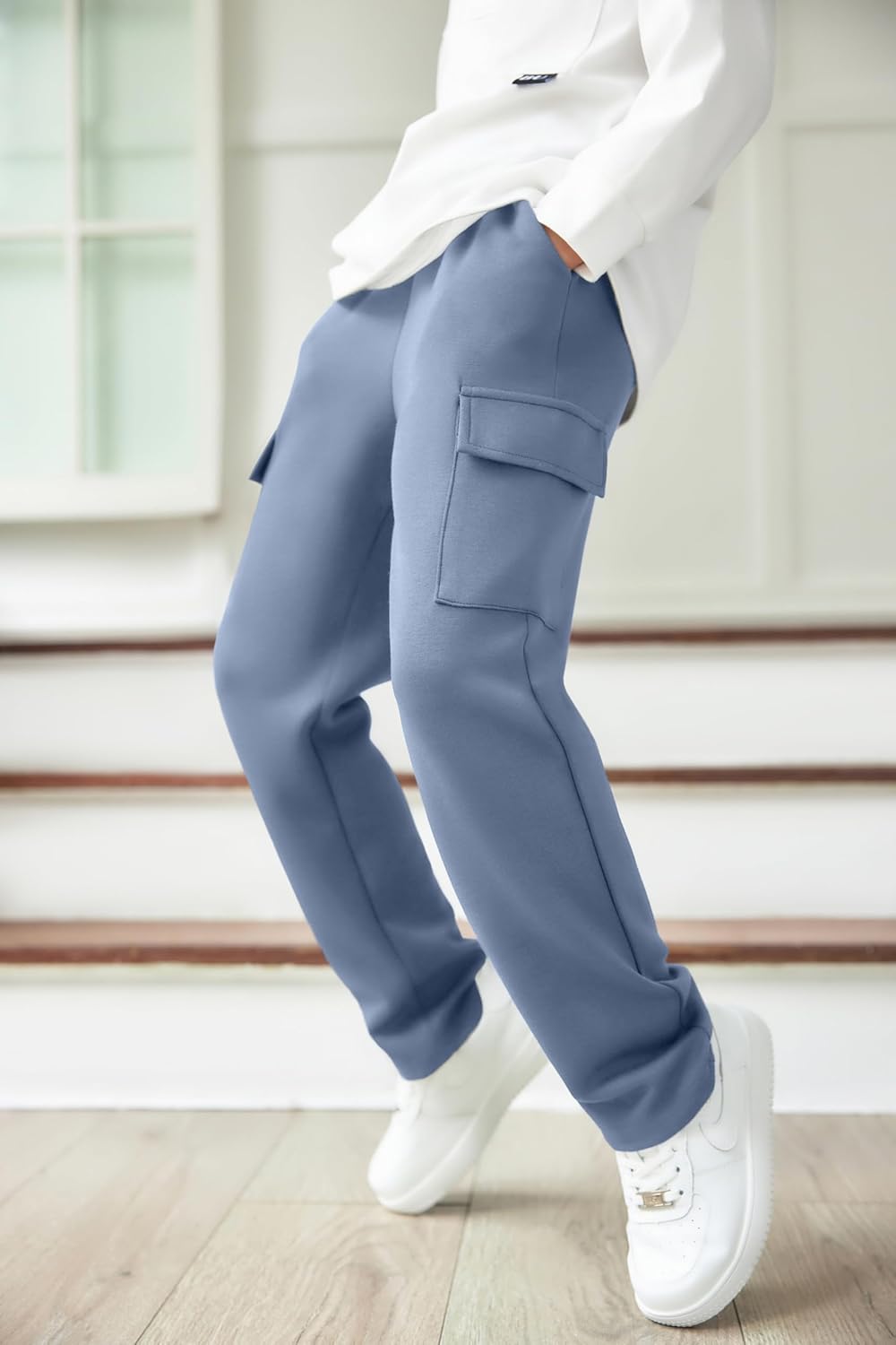 Arshiner Boys Cargo Pants Kids Elastic Waist Casual Athletic Jogger Sweatpants Open Bottom Baggy Pants with Pockets - Image 2