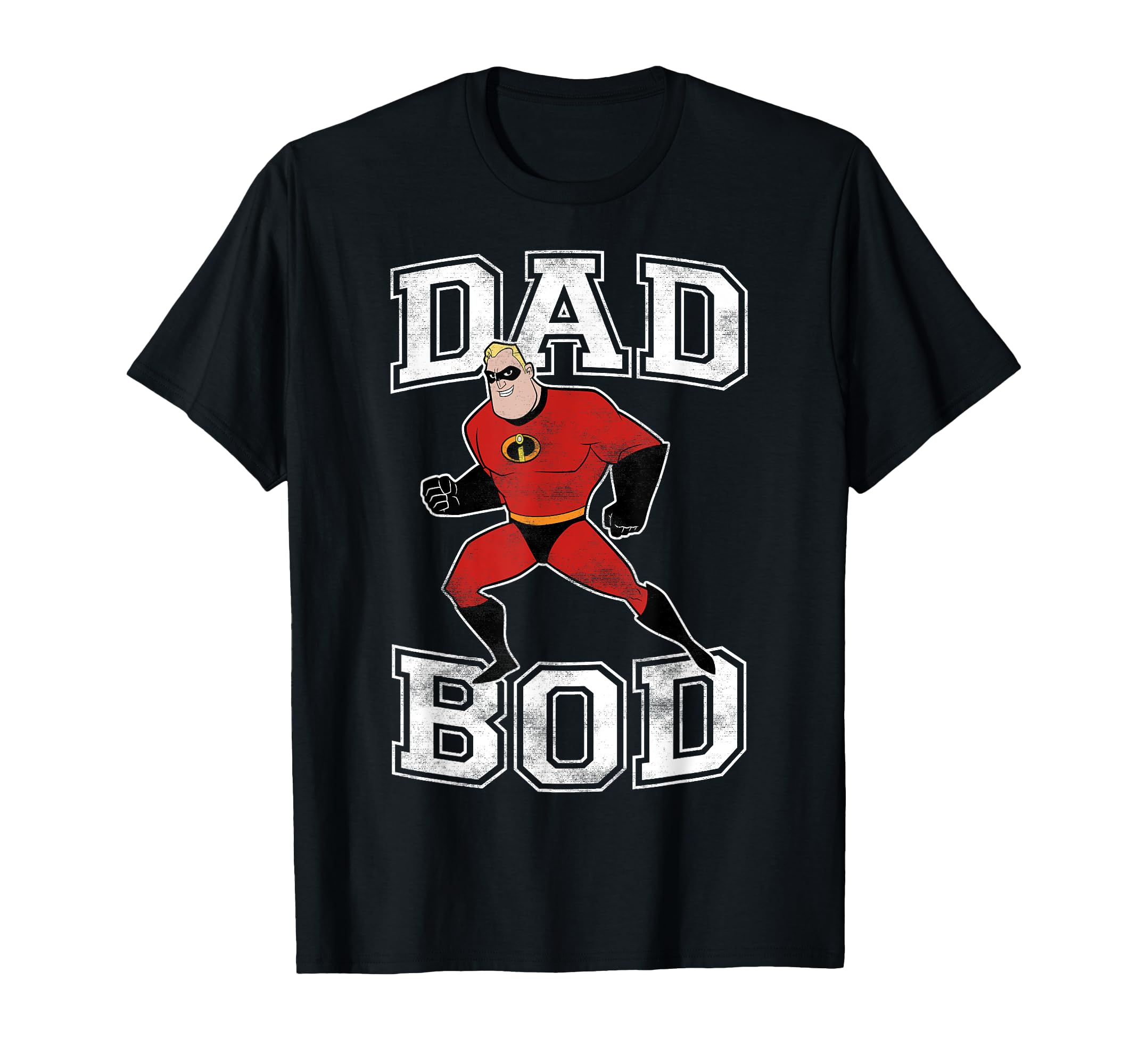 Disney Pixar Incredibles Mr. Incredible Dad Bod Portrait T-Shirt, Black