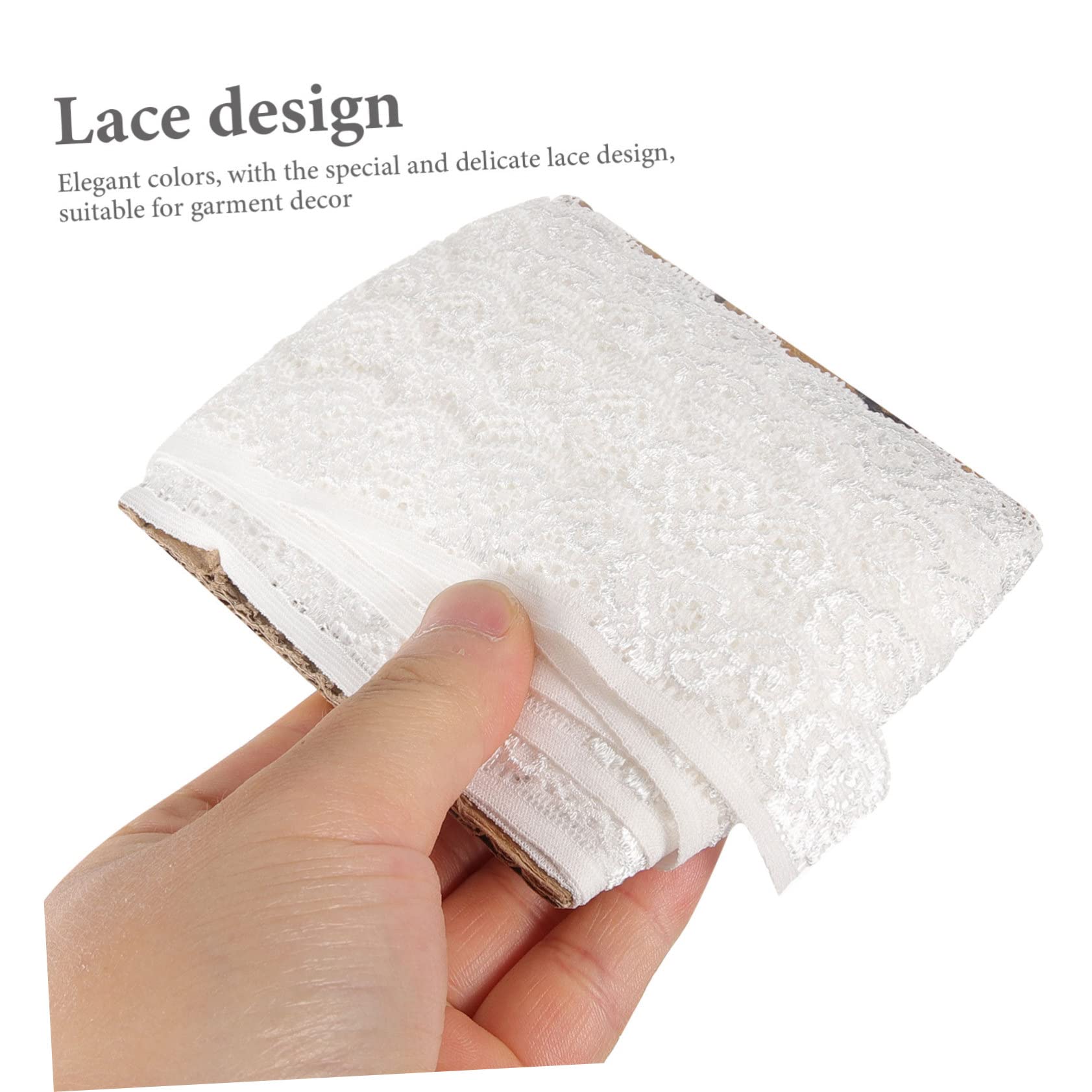 SHINEOFI 5 Stück Stretch-Spitze weißes Spitzenband Hochzeit Basteln Weiße Spitze schwarzes Spitzenband bastel materialien textilien dekoringe Spitzenbänder Spitzenstoffbänder Nylongarn