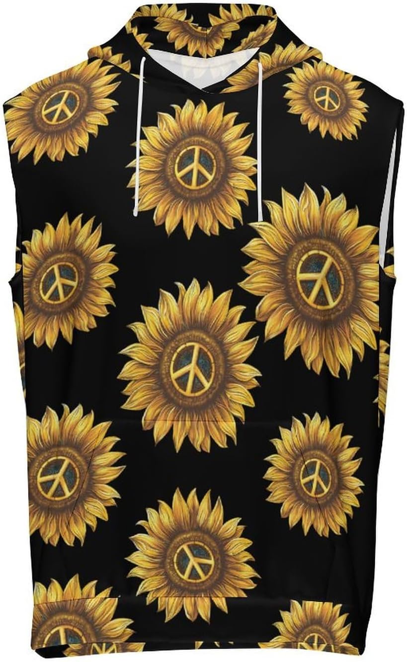 Men's Workout Hooded Tank Tops Sleeveless Muscle Gym T-Shirts