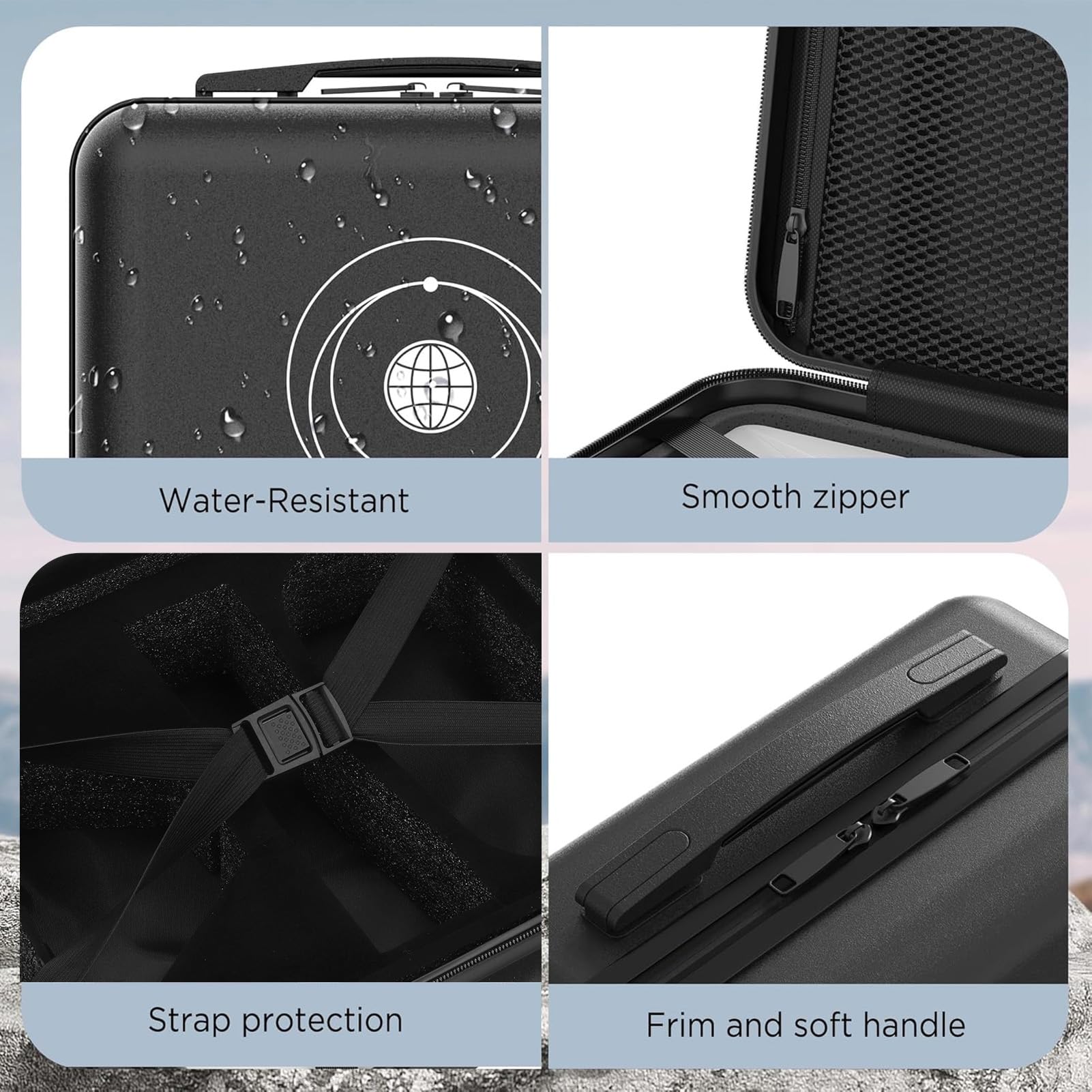 Elprico Étui de Voyage en Nylon pour Satellite Mini, Sac de Transport Rigide Antichoc avec Intérieur en Mousse pour Équipement d'Antenne Camping RV