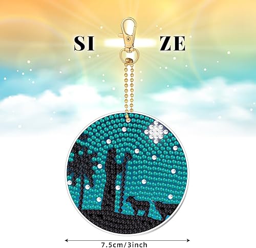 Miniatura 4 de 28 piezas de llavero de pintura de diamantes para niños y adultos, pintura de diamantes 5D DIY, decoración de llavero, kit de fabricación de