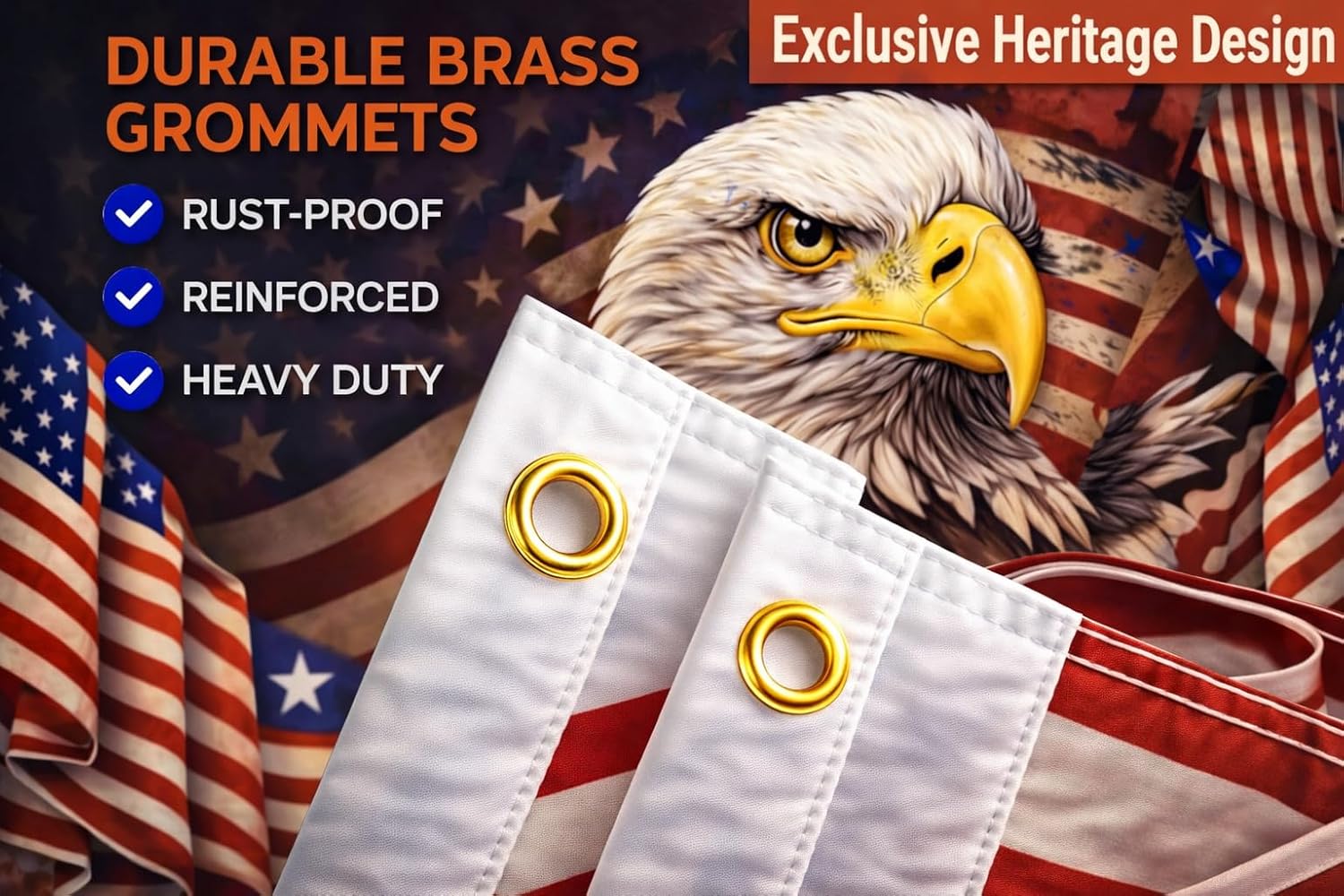 250th Anniversary American Flag Double Sided 3x5 Ft – Designed in USA- 250 Year American Anniversary Flag Patriotic Eagle American Flag, Premium 3-Ply - Heavy Duty Flag