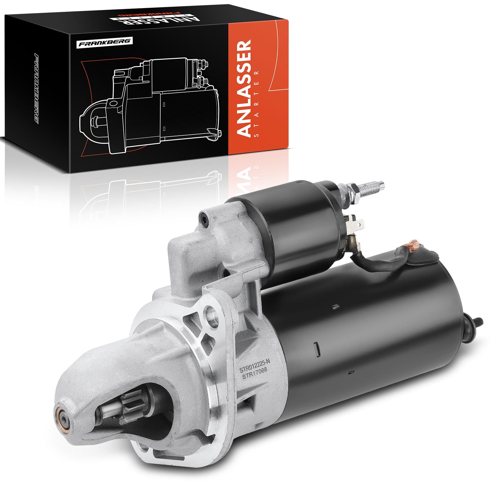 Frankberg Démarreur pour voiture, 1,7 kW, 12 V, 9 dents, 0001110009 | Compatible avec: Transporteur III Boîte 24 25,T.r.a.n.s.p.o.r.t.e.r III plateau/châssis 24,T.r.a.n.s.p.o.r.t.e.r III Bus 25