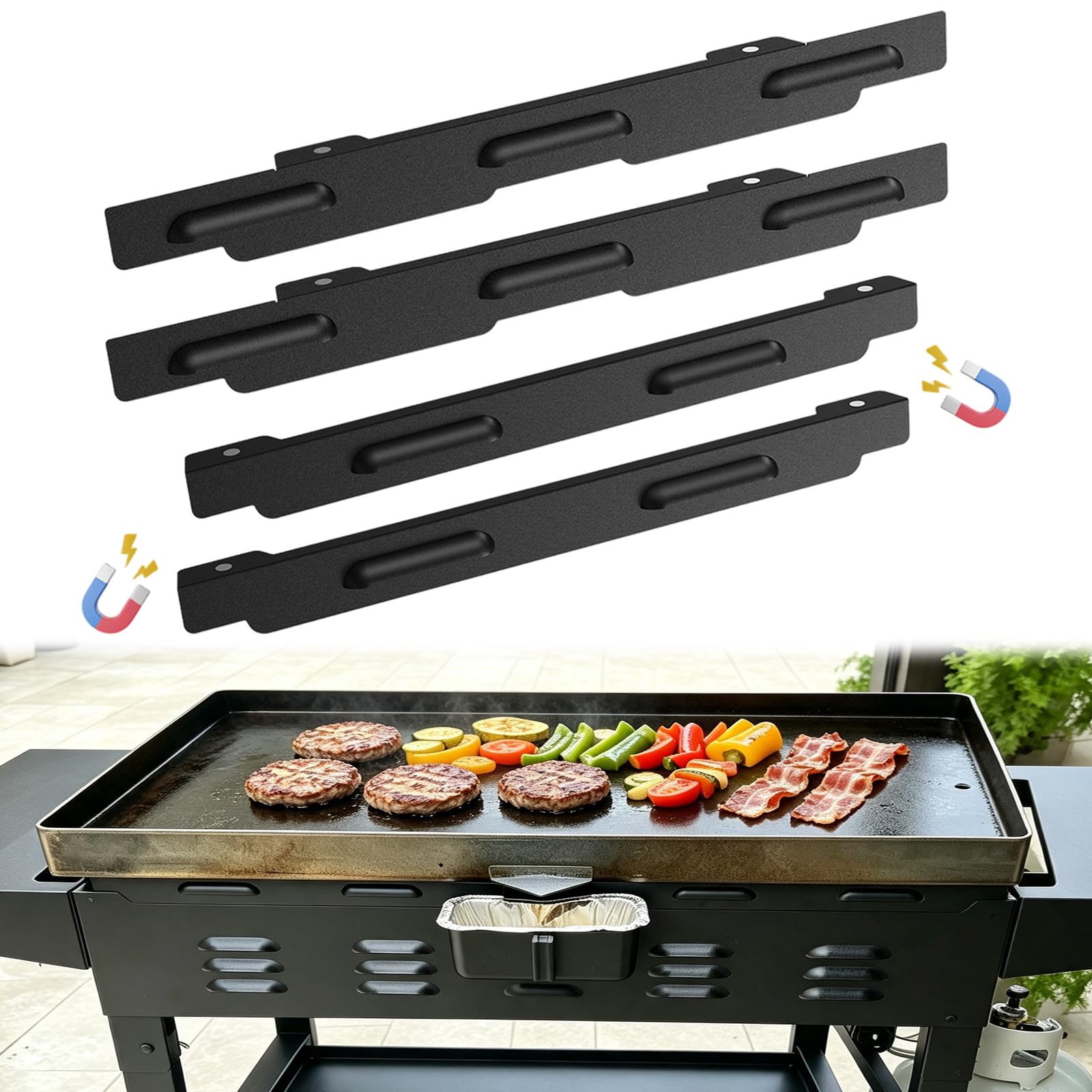 Wind Guards for 36" Blackstone Griddle Accessories, Magnetic Wind Screens