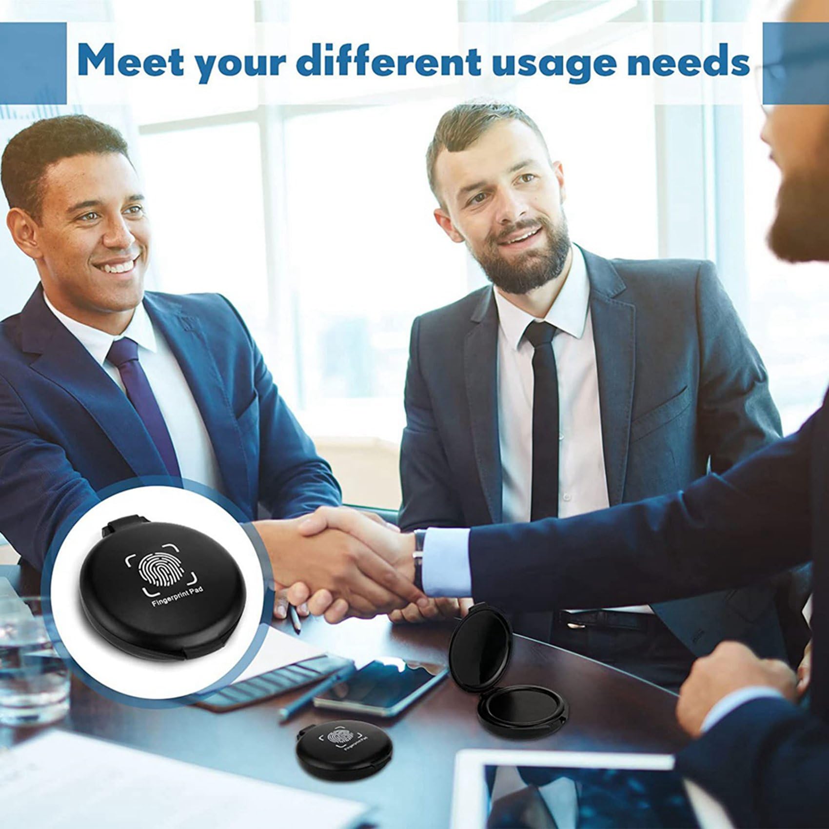 100 Pz Impronte Digitali Impronte Digitali Tampone Inchiostro Mini Nero Timbro Inchiostro Pad Forniture Notarile Identificazione ID di Sicurezza