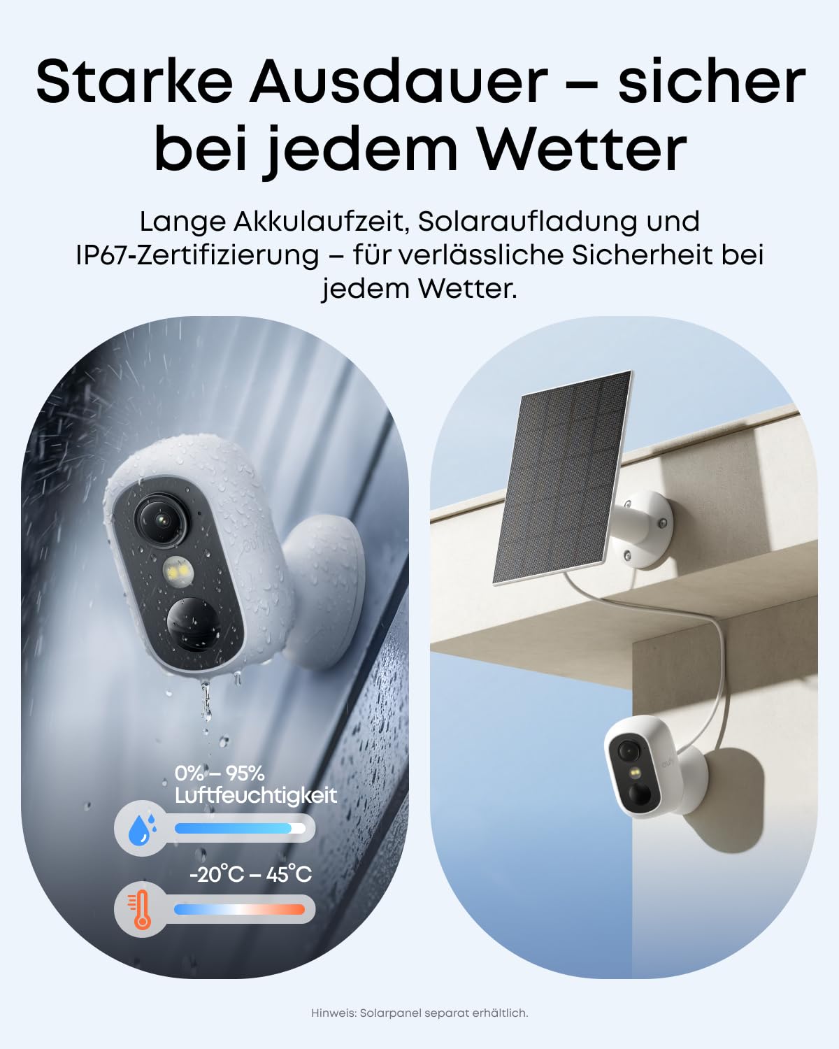 eufy eufyCam C35, Kabellose Überwachungskamera Außen & Innen, Magnetische Halterung, Farbnachtsicht, Lokaler Speicher, IP67 Wetterfest, Solarpanel-Kompatibel, Ohne ABO, Weiß