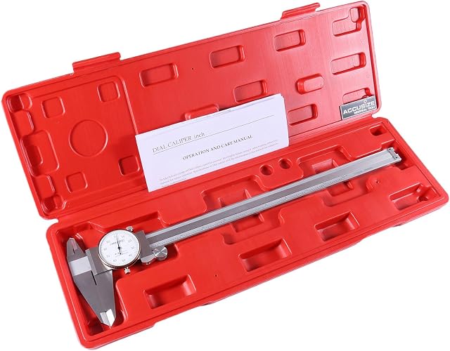 Accusize Industrial Tools 12'' x 0.001'' Stainless Steel Precision Dial Caliper in Fitted Box, P920-S212