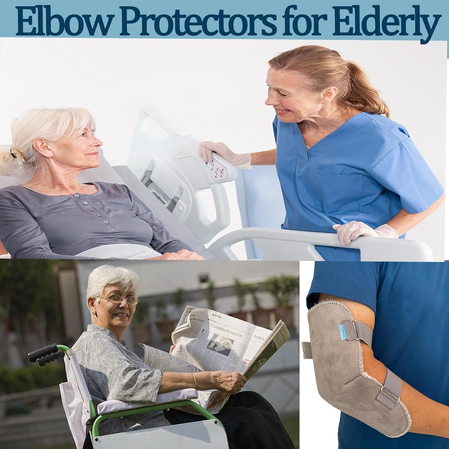 1 Pcs Plush Elbow Pressure Sores Protector Arm Pads Adjustable Suitable for Office Home Elderly Care and Medical Institutions Unisex Long Version Grey