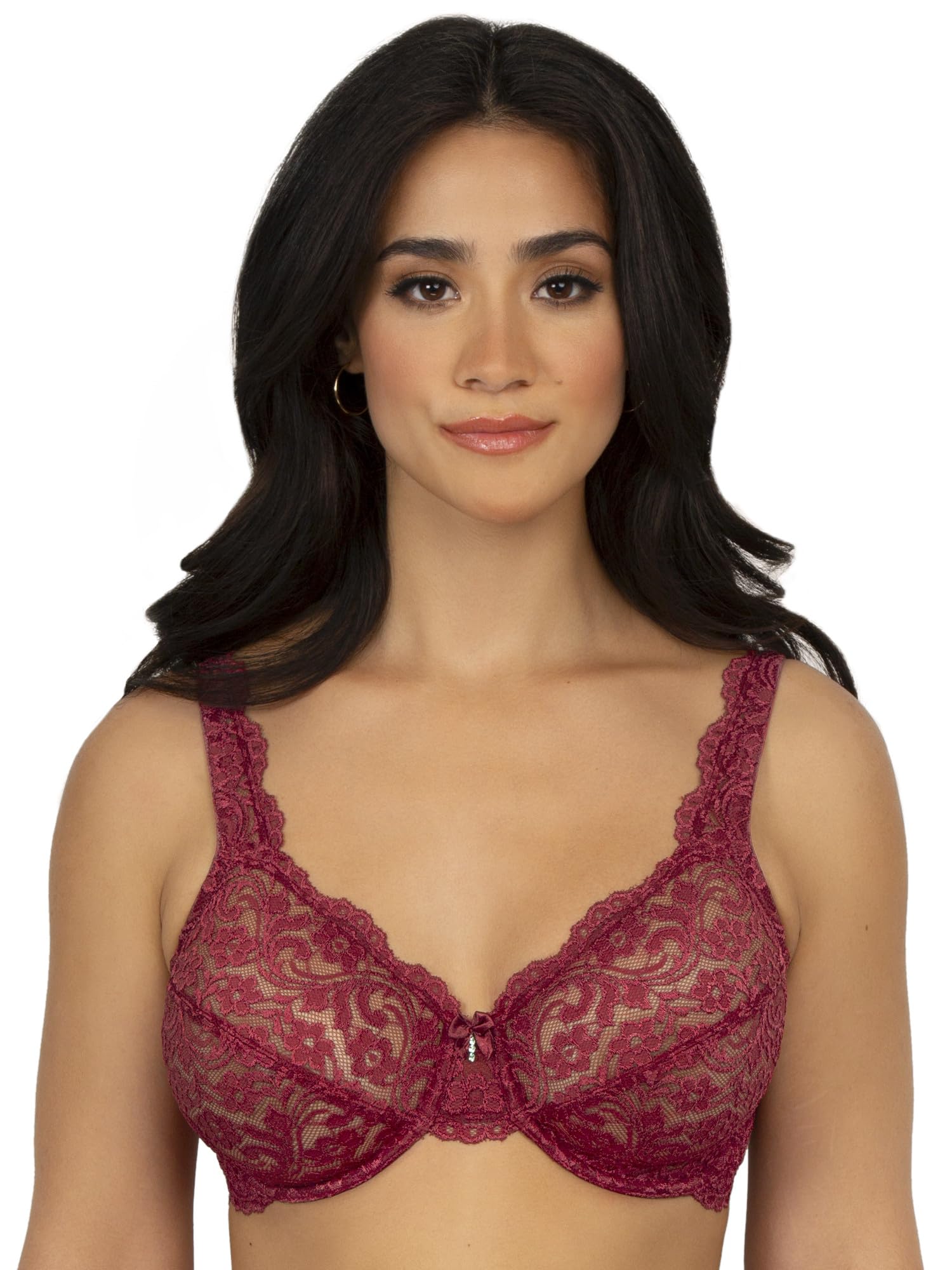Smart & Sexy Women's Signature Lace Unlined-Underwire Bra, Tibetan Red, 40E