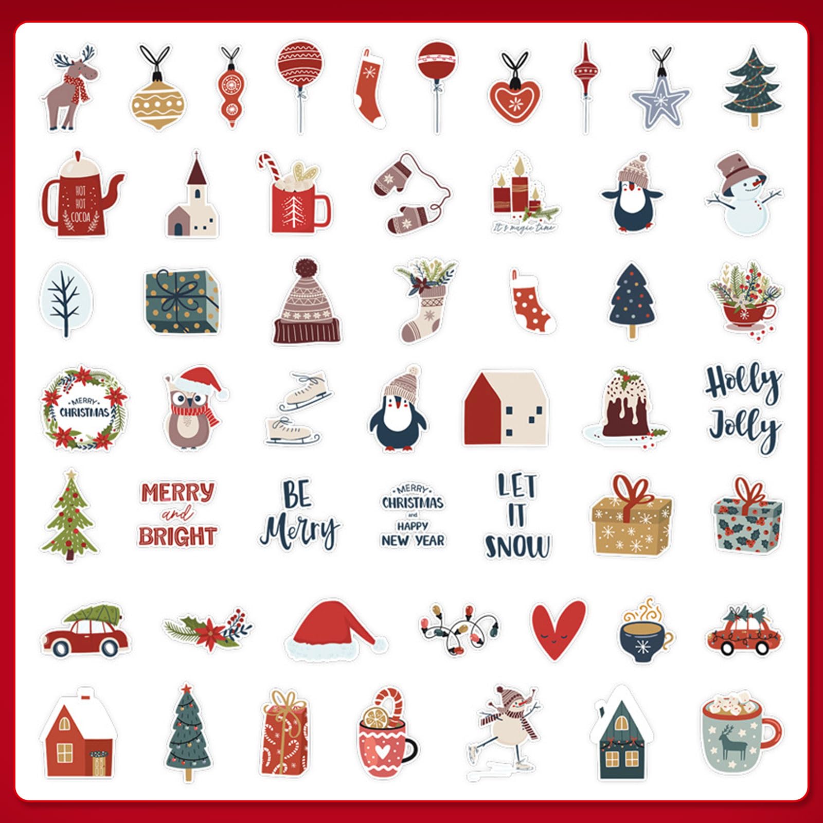 50 pezzi Adesivi natalizi perfetti per regali di Natale, feste natalizie e