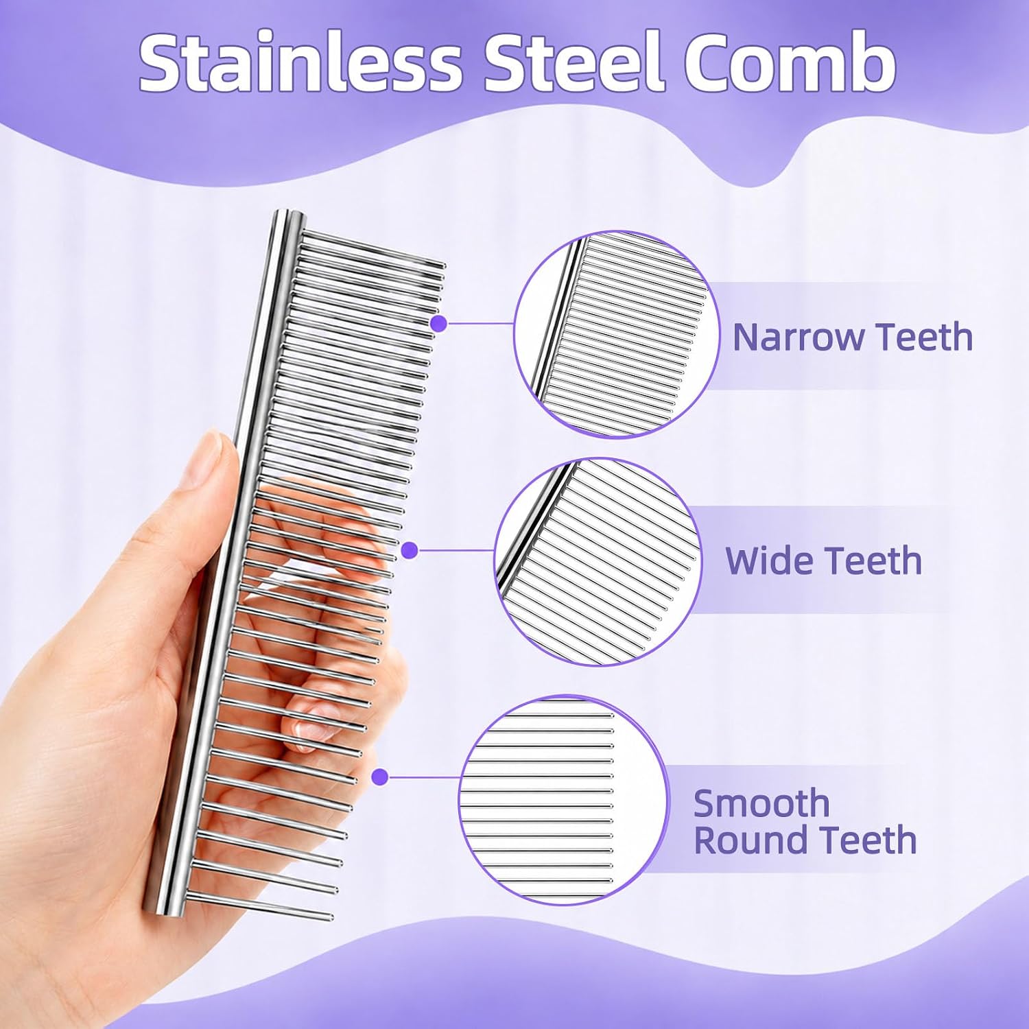 German Shepherd Brush with Pet Finishing Comb,2PCS | Deshedding Grooming Dog Brush for German Shepherd Hair with Extra Long Pins to Effectively Remove Tangles, Knots and Mats