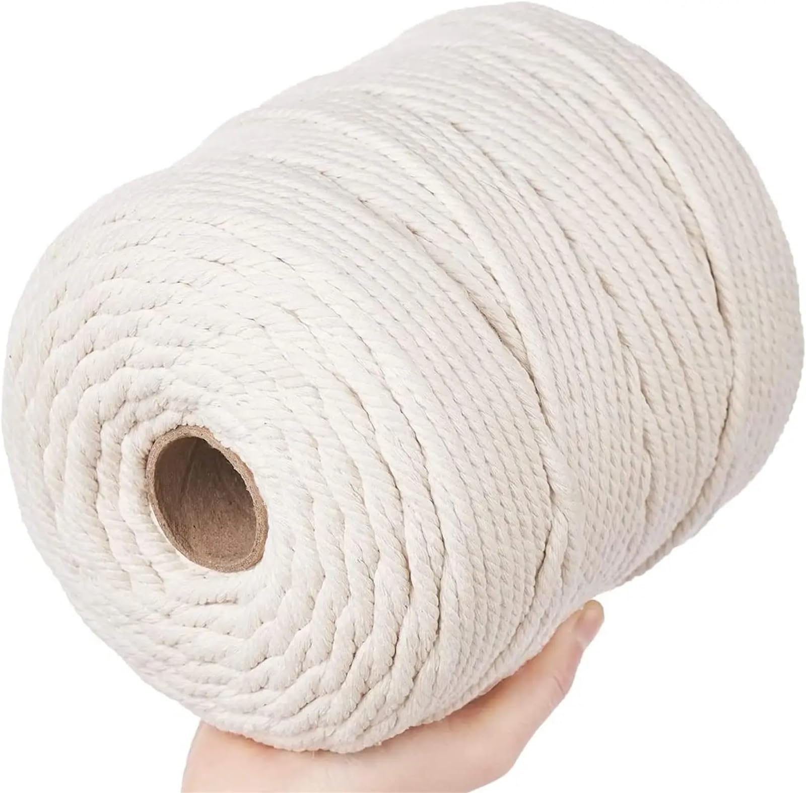 Cordón de algodón Trenzado Cordón de macramé algodón for Manualidades con Cuerda 4 mm