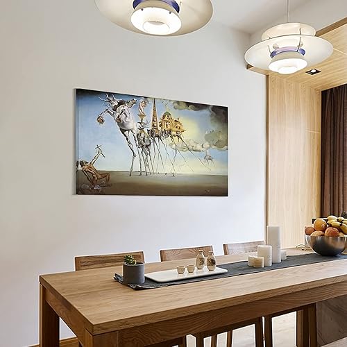 Vista 7 de 40 pinturas famosas de Dali - Salvador Dalí - El Ángelus arquitectónico del mijo - Póster artístico en lienzo y arte de pared, póster moderno