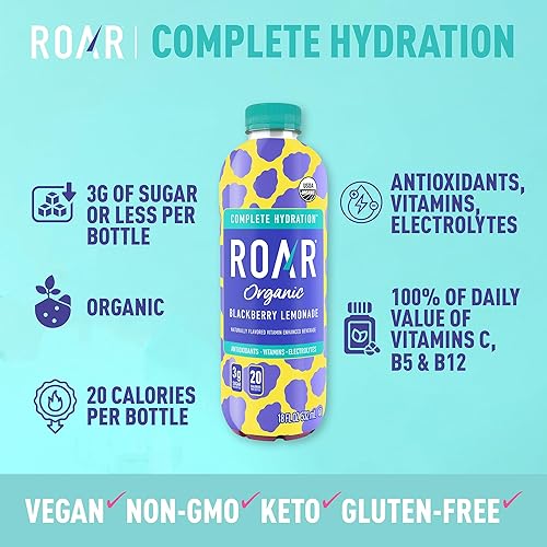 Miniatura 9 de Roar Organic Infusiones de electrolitos - USDA orgánico - Clementina de mango - con antioxidantes vitaminas B baja en calorías bajo en azúcar baja