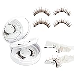 Natural Look Magnetic Eyelashes Kit - 2 Pairs Reusable Double Sided Magnetic Lashes With Applicator and Mirror, Easy To Wear And Remove, No Glue Needed Strip Lashes, Black Faux Cils by EMEDA (25)