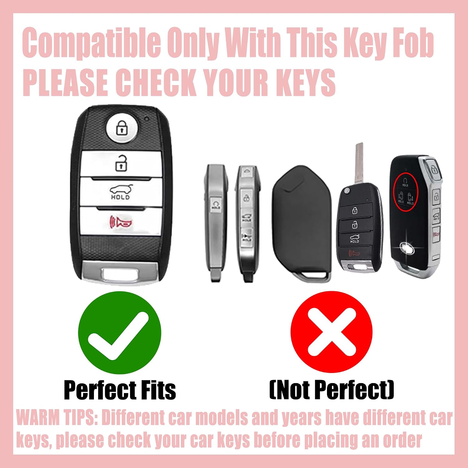 Cute Key Fob Cover with Rhinestone Bear Charm, Bling TPU Smart Key Case for Women, Compatible with Kia Optima Forte Sportage Sorento EX Soul Niro Rio SX Sorento (4-Button,Black) image 2