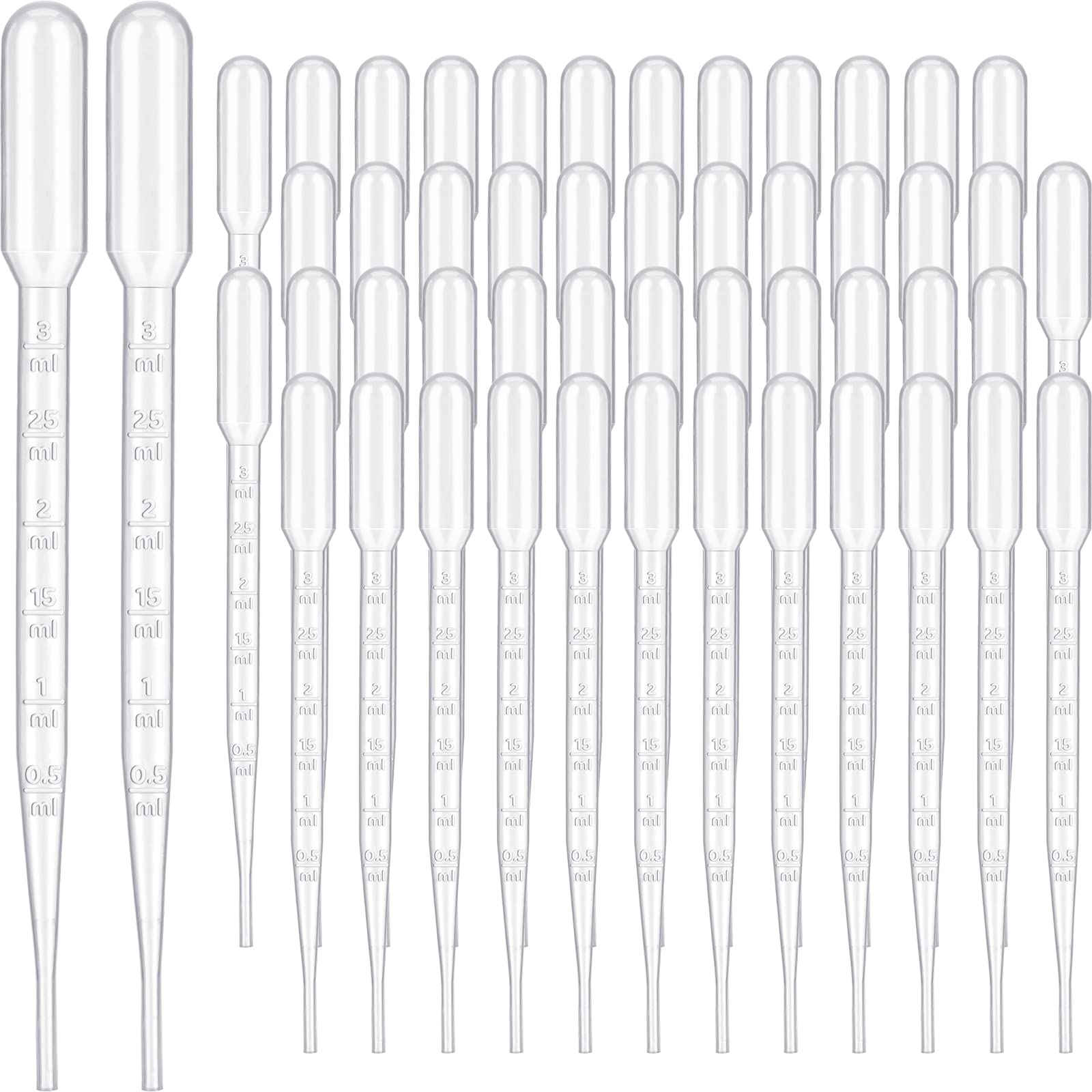 Kingdder 3000 Pcs Plastic Transfer Pipettes Disposable Graduated Pipettes for Scientific Experiment, Essential Oils, Make up Tool (3 ml)