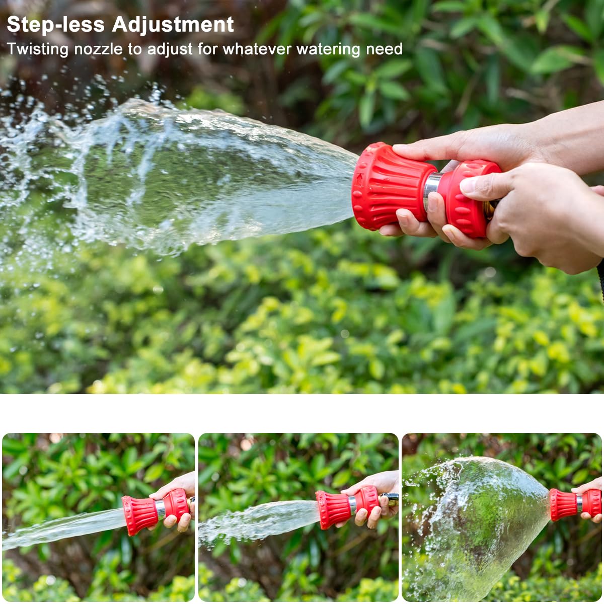 FANHAO Boquilla de Manguera Estilo Bombero, Pistola de Agua Contra Incendios de Alta Resistencia, Boquilla de Pulverización Ajustable de Alta Potencia a Prueba de Fugas para Regar el Césped/Jardín
