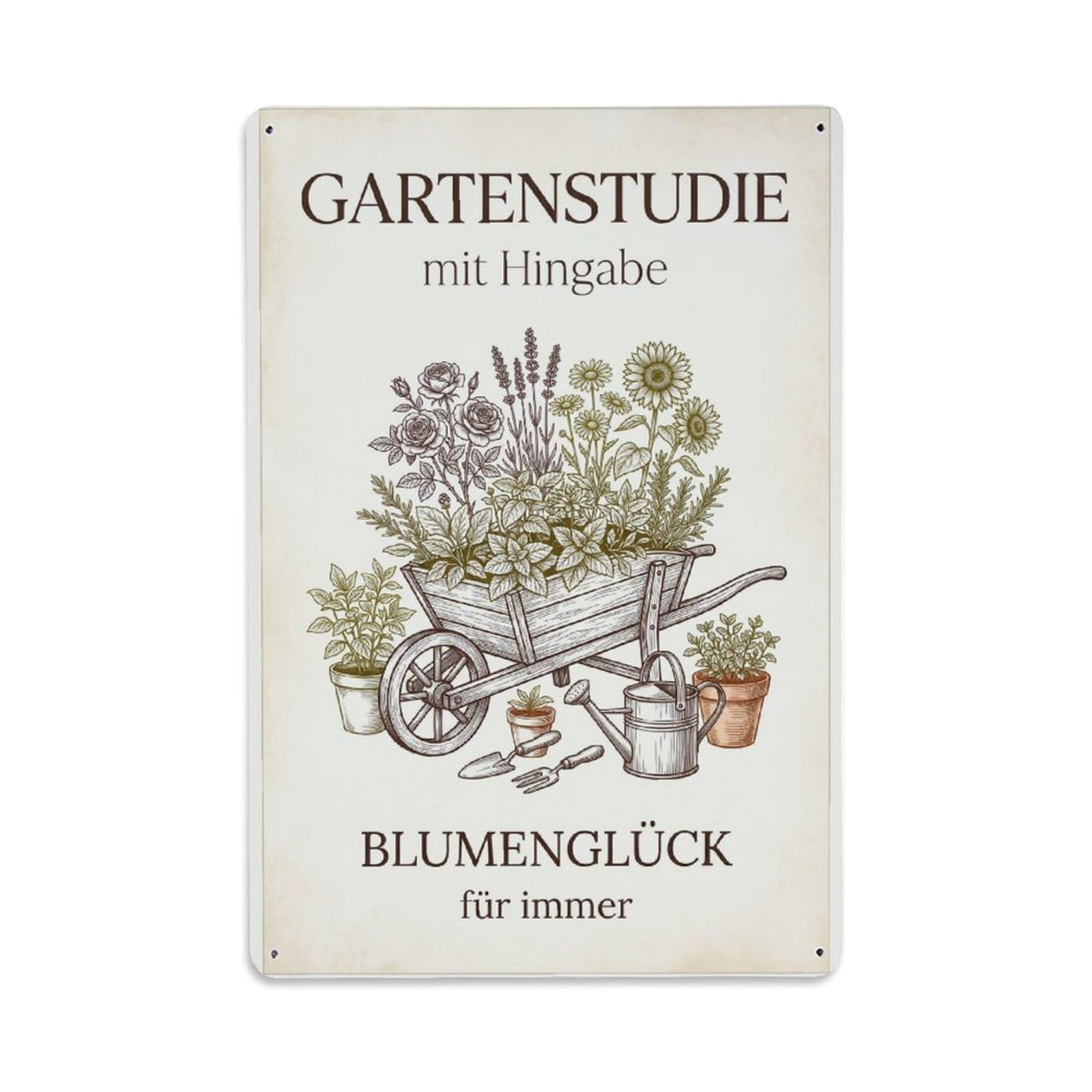 Botanical Garden Study Timeless Pure Metal Tin Sign Plaque Wall Decor for Cafe, Club Bar, Office, Garden Metal Poster 8x12Inch