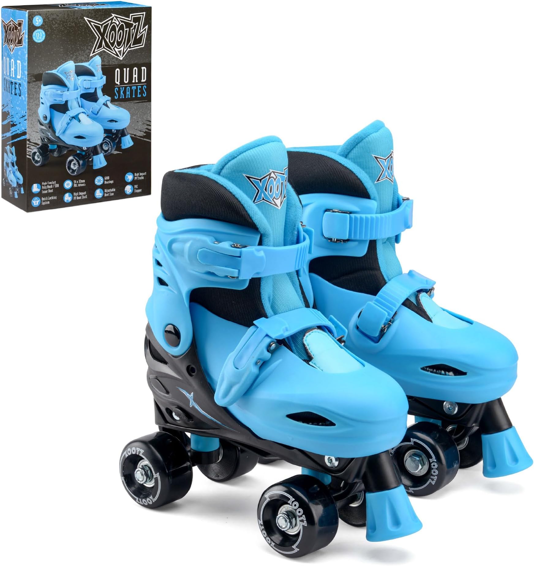 Xootz Kids Quad Skates, Beginner Adjustable Roller Skates
