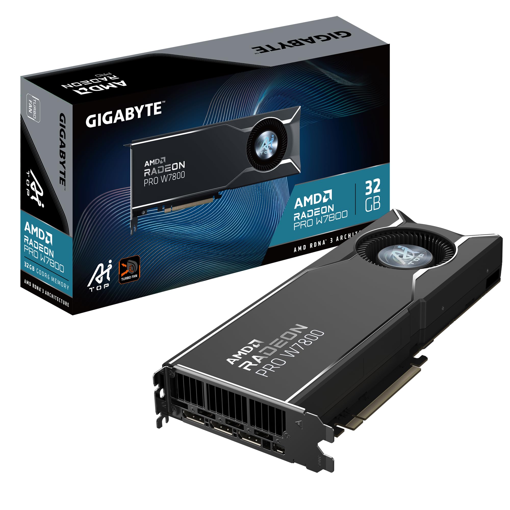 Gigabyte Radeon PRO W7800 AI TOP 32G karta graficzna - 32 GB GDDR6, 256bit, PCI-E 4.0, 3 x DisplayPort 2.1, W7800 AI TOP 32G