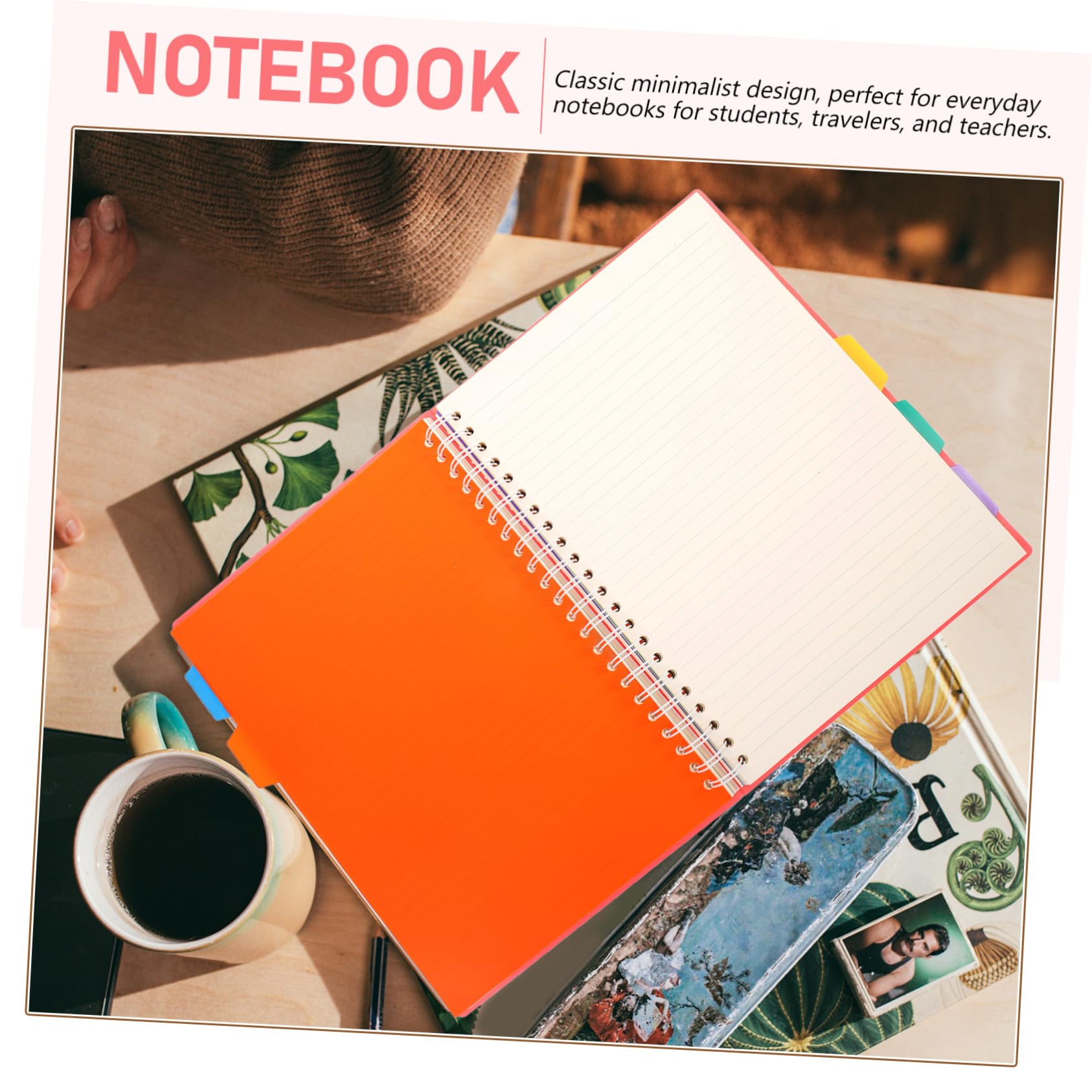 NUOBESTY Cuaderno de Espiral Libreta de Líneas para Escritura Bloc de Notas de Diario para Uso Escolar y Oficina Útiles Escolares Prácticos