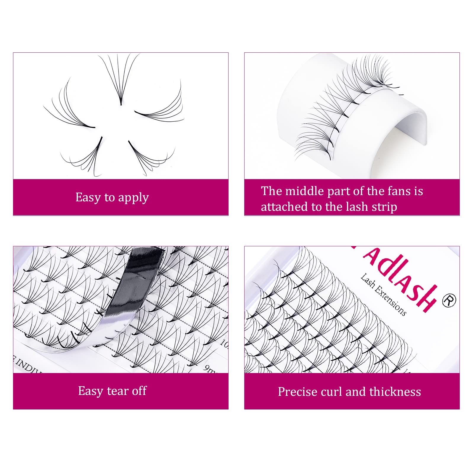 Volumen Ruso 10D 0.07mm C Curl 15mm Prefabricados Extensiones de Pestañas Volume Lashes Extension Ruso Pestañas — view 71