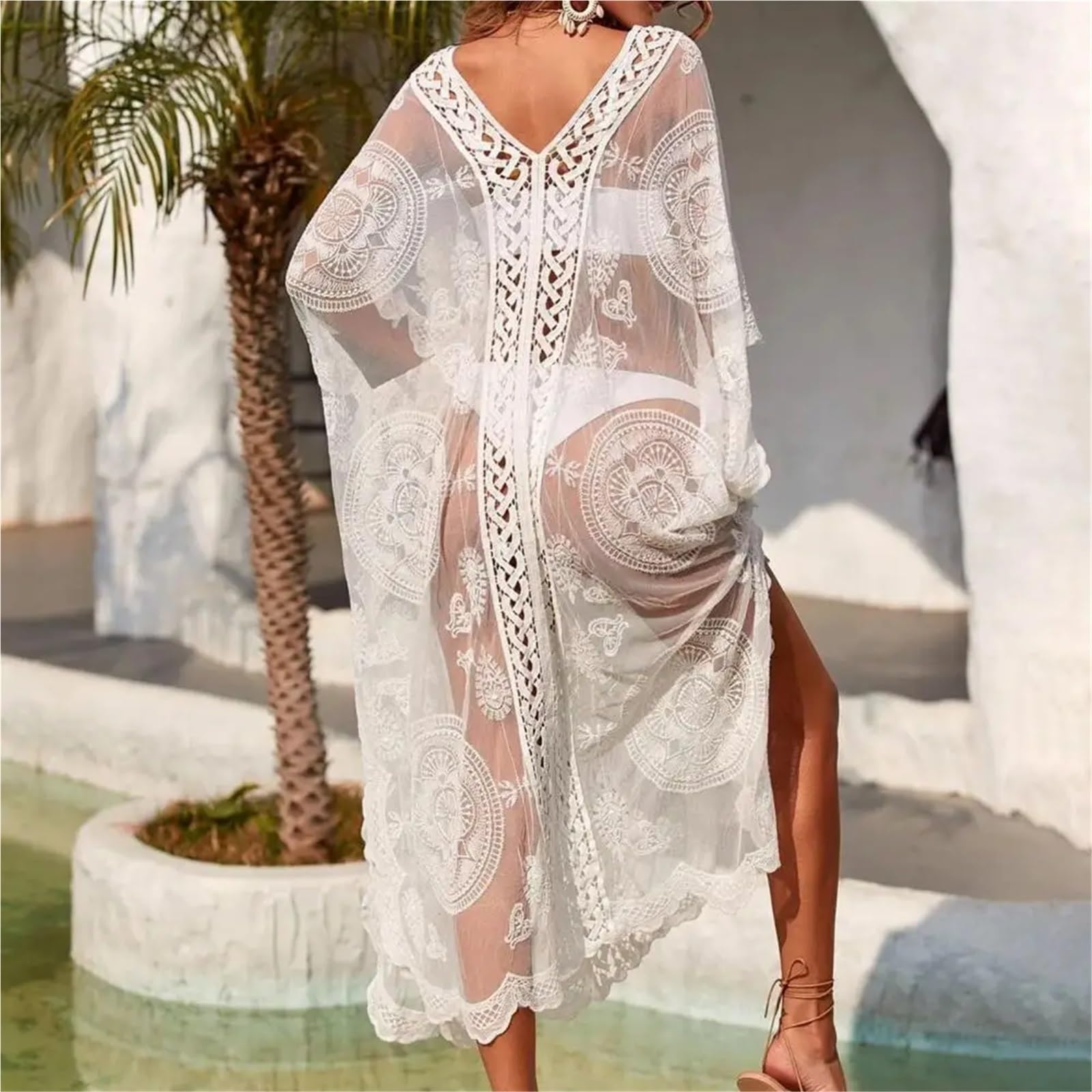 Copricostume da Bikini Copricostume da Spiaggia, Costume Bagno, Copricostume, Donna, Abito in Pizzo per Vacanza