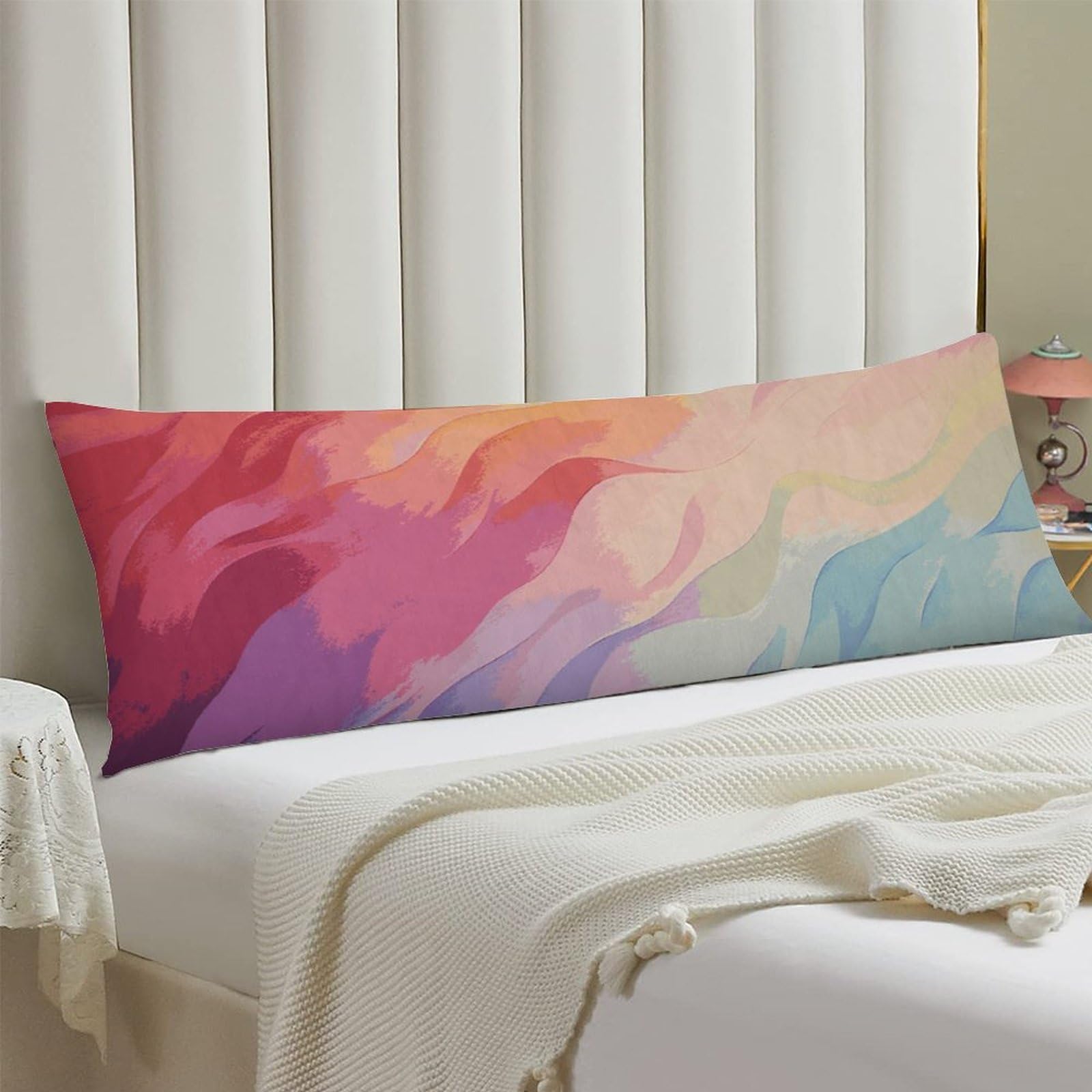 Body Pillow Cover 20x54 Long Pillow Case with Invisible Zipper Breathable Microfiber Rainbow Pillowcase Soft Cozy Protector for Bedroom Couch Sofa Bed Home Decor All Seasons