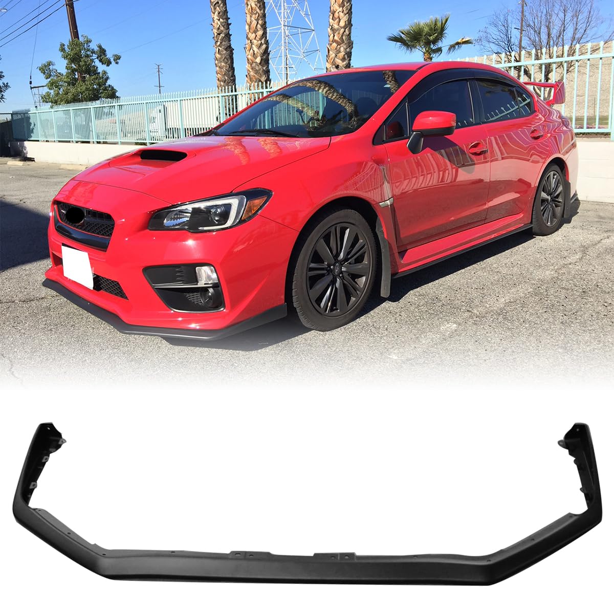 Front Bumper Lip Chin Spoiler, Compatible with 2015-2021 Subaru WRX & WRX STI, STI Style Flexible Polyurethane(PU) Front Lower Splitter Protector, Unpainted Black, 1PC