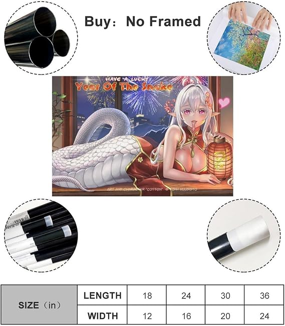 AI Japanese Anime, AI Sexy Girl, AI Anime Drawing91 Canvas Poster Bedroom Decor Landscape Office Room Decor Gift Unframe: 16x24inch(40x60cm)