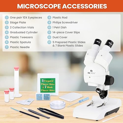 Miniatura 4 de AmScope - Microscopio estéreo portátil todo en uno de lujo 30X con doble iluminación LED y kit de accesorios - SE122