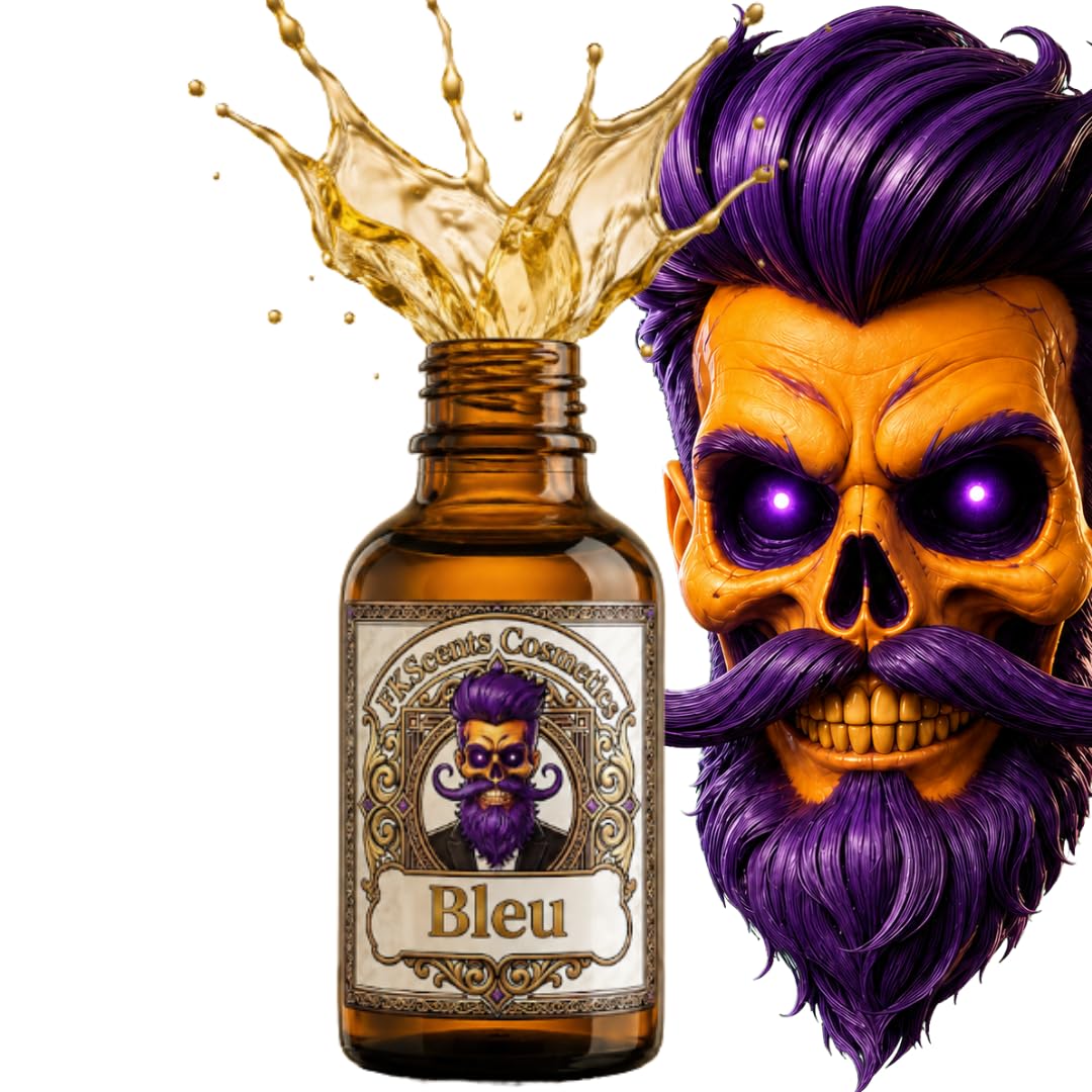 2oz Bleu DE C| Scented Beard Oils For All Men, Beard Growth and Conditioner | Dry Flaky Dandruff skin | Oily Skin | 11 Natural Anti-Aging Oils