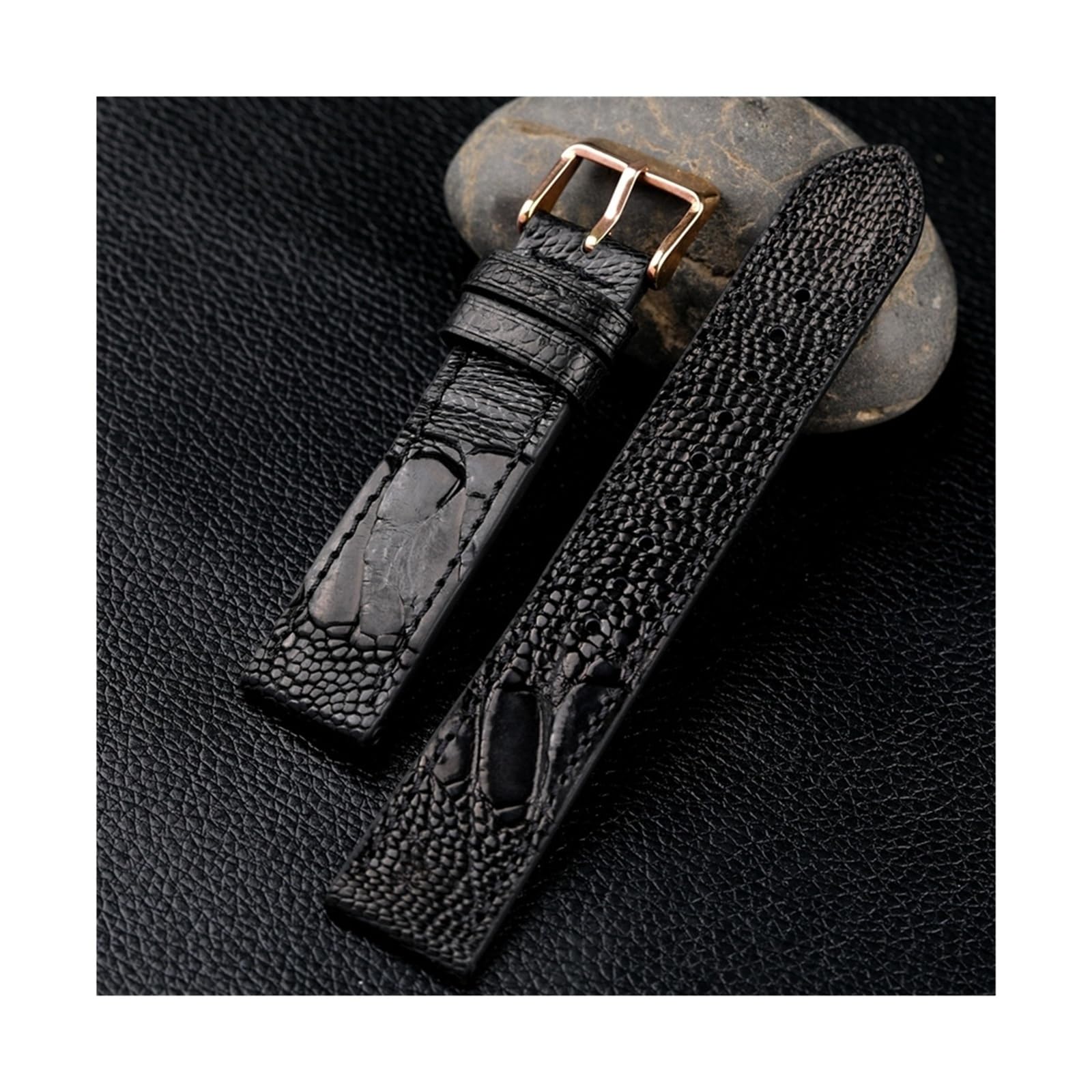 Cinturino in pelle fatto a mano, bracciale in pelle stile vintage da 18-22 mm, marrone e nero