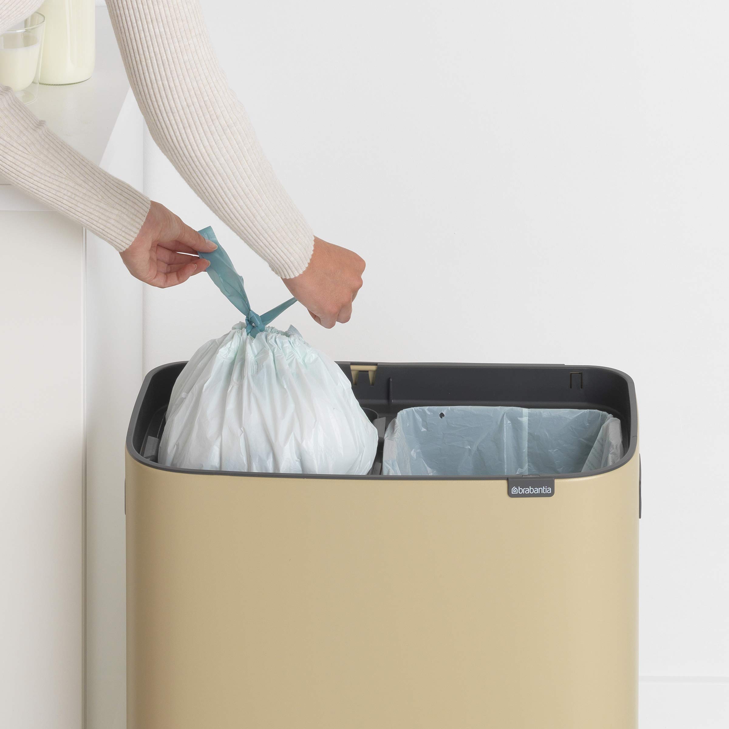 Brabantia Bo Touch Bin 2 x 30 Litre Inner Buckets (Mineral Golden
