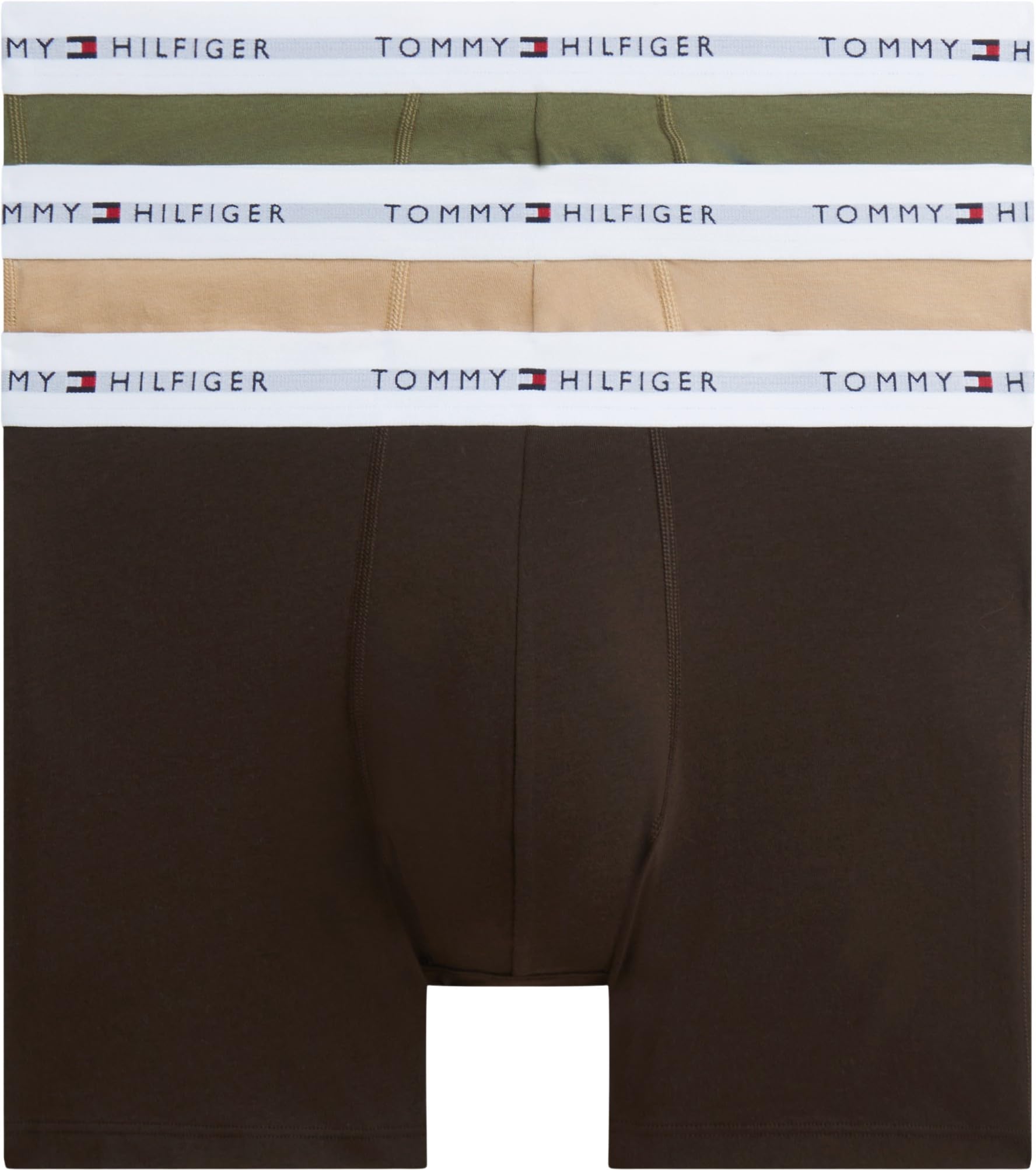 Tommy Hilfiger Men 3P Boxer Brief UM0UM03892 Boxer Brief, Multi (Utility Olive/Dark Coffee/Desert), XL
