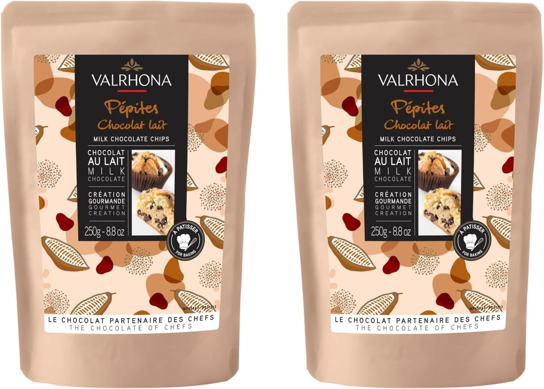 Finest Milk Chocolate Chips for Baking, 32% Cocoa, A Perfect Fusion of Premium Cocoa and Milk Flavor, Gourmet Chocolate Chips are Ideal for Cookies, Muffins, Brioches, and Pastries - 2 Pack