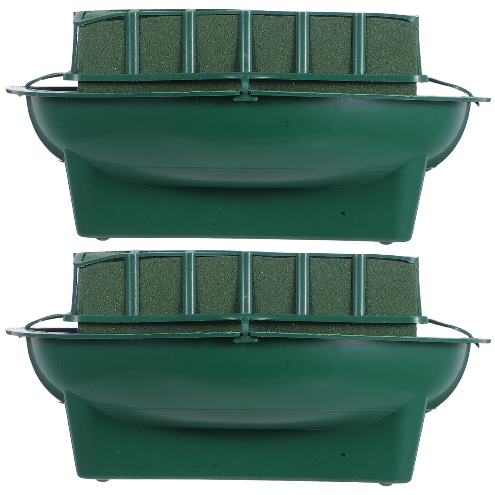 BESPORTBLE 2Pcs Green Floral Foam Rounds with Tray for Dried Artificial Flower Arrangements Floral Mud Container for Stable Centerpieces for DIY Craft Projects and Home