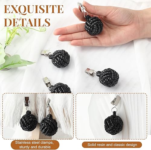 Miniatura 2 de Tioncy 24 piezas de pesos para cortinas al aire libre, mantel, pesos, bola pesada, resina, hierro fundido, soporte para muebles, colgante para el