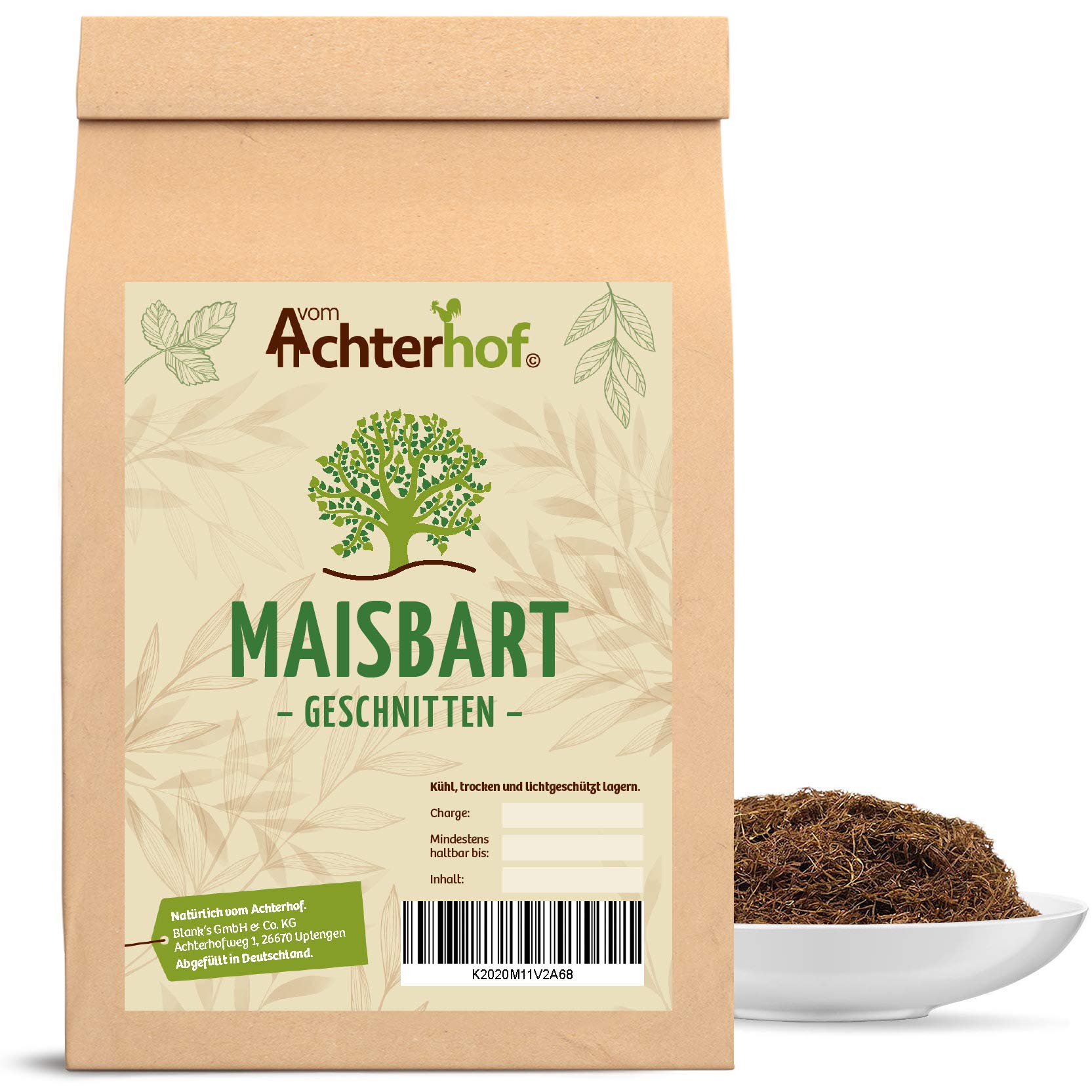 500 g Maisbart Maishaare geschnitten Maisbarttee Kräutertee natürlich vom-Achterhof