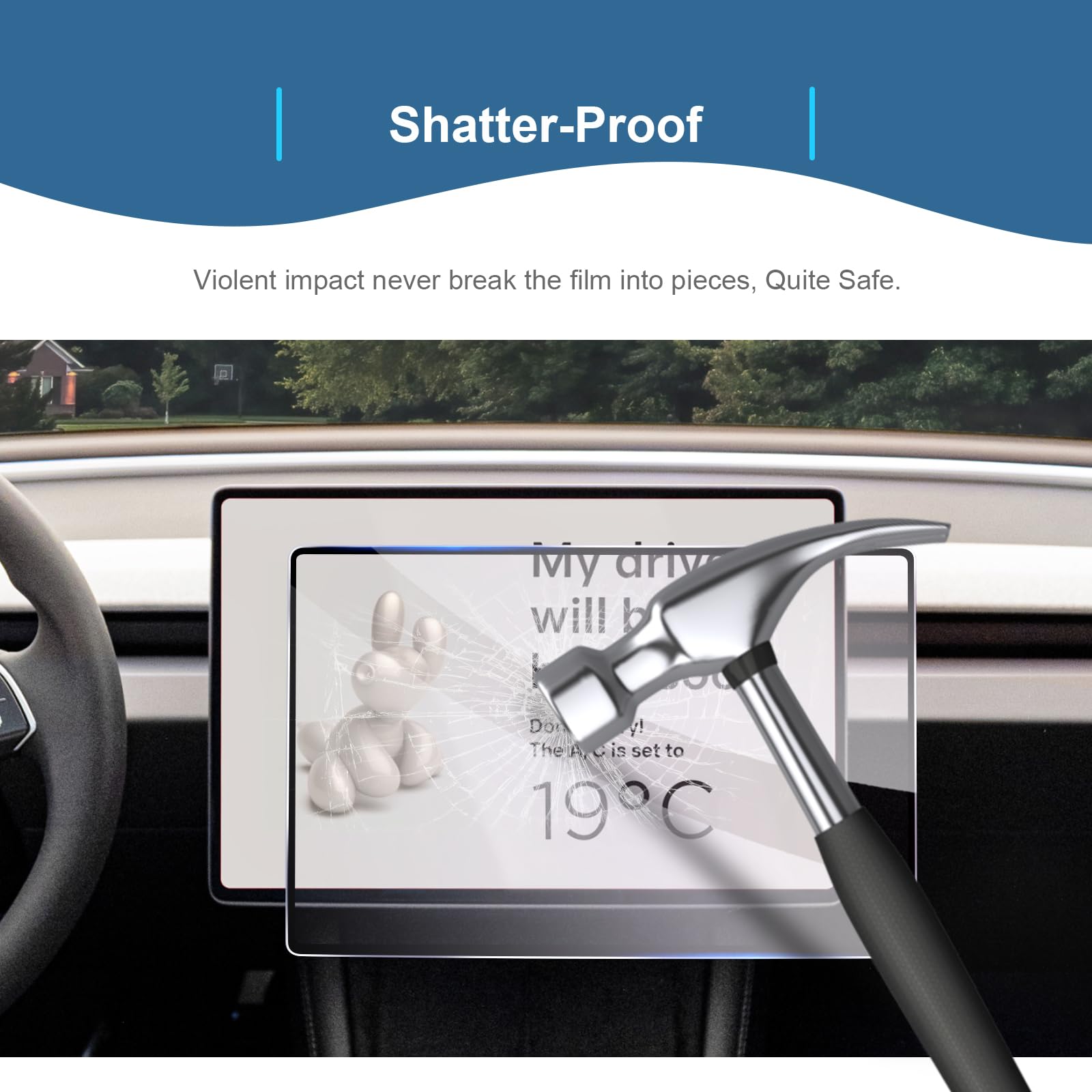 GAFAT 15,4" Tesla Model Y Juniper 2025/ Model 3 Highland 2024 2025 Pellicola Protettiva per Navigazione, Tesla Model Y 2025 TouchScreen Pellicola in Vetro, Antiurto, 9H Anti-Graffio (Non 1 6")