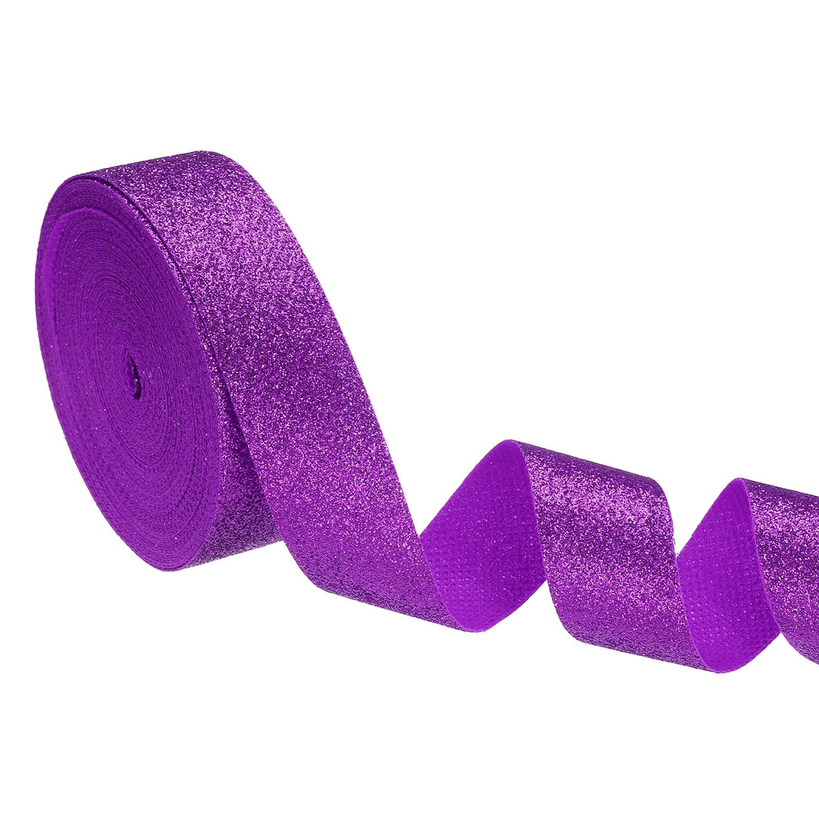 PATIKIL 1 Inch x 10 Yards Sparkly Gift Wrapping Ribbon, Colorful Ribbon for DIY Crafts Gift Wrapping Holiday Wedding Birthday Party Home Decoration, Purple