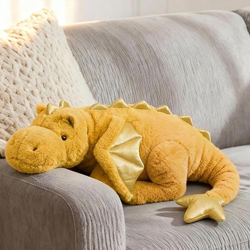Miniatura 70 de ARELUX Peluche grande de dragón de 36 pulgadas, suave peluche de pterosaurio verde, almohada gigante de dinosaurio mullido con alas para amigos
