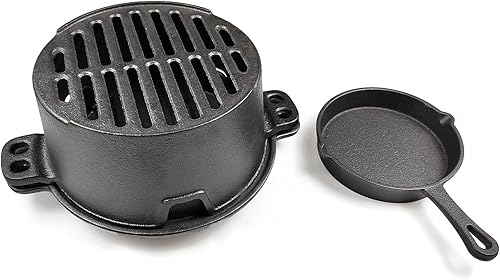 Miniatura 8 de Parrilla Hibachi pre-sazonada, parrilla de carbón para acampar al aire libre, barbacoa, cocinar..