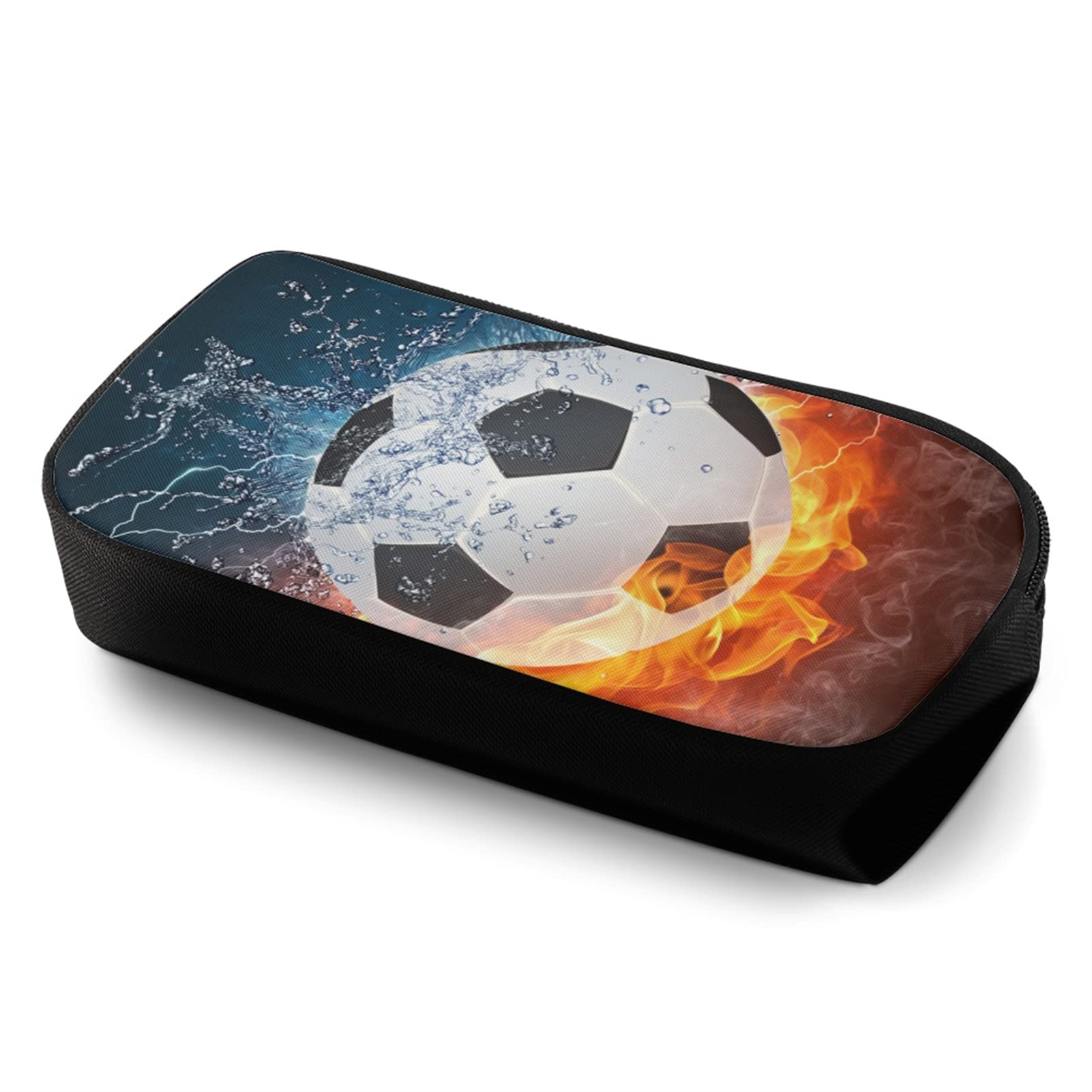 Kuiaobaty Fire Soccer Printed Pencil Case for Kids 3D Football Pencil Pouch for Teens Boy Children Durable Pen Case - Image 3