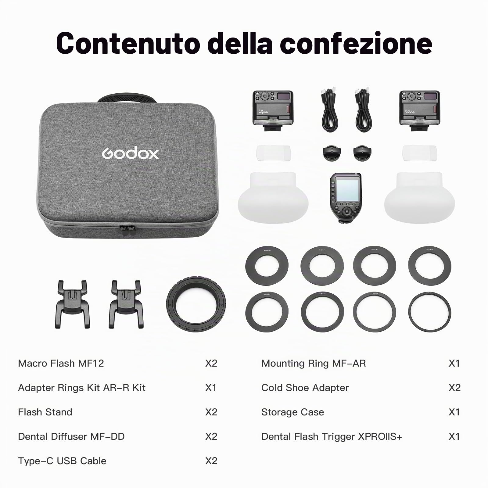 GODOX MF12-DK1 Macro Flash con Diffusore Dome XproII S+ Trigger Flash 2,4G Controllo Wireless Modalità TTL/M Compatibile con Fotocamere Sony TTL e Sony A7IV/ZV-E10/Alpha 6400/ZV-1F