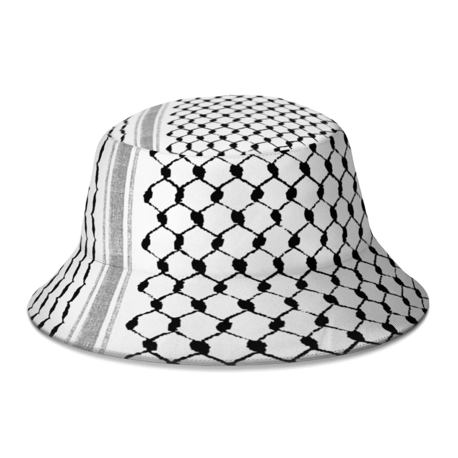 Miatcenrt Women's As Shown Unisex Outdoor Bucket Hats - Summer Palestinian Folk Fisherman Cket Hat For Boys Girls Palestine Keffiyeh Design Foldable Hats Outdoor Panama Ha,,One Size
