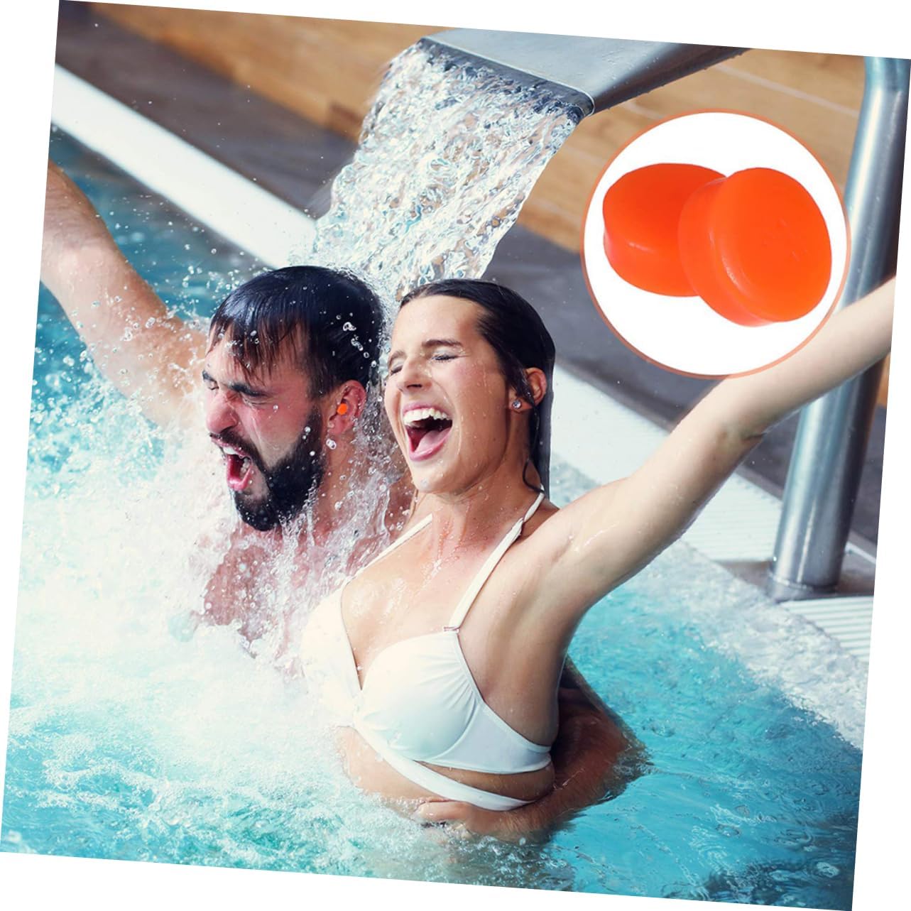 18 Pack Deformable Silicone Gel Waterproof Soundproof Earplugs for Swimming Bathing Travel
